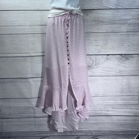 Boutique Brand Cheetah Print Button Down High Waist High Low Hem Maxi Skirt 💗 - Picture 12 of 16